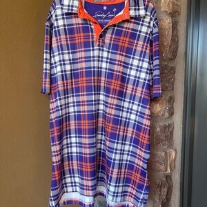 Men’s Sunday Cool Plaid Polo Shirt XL 50UV Protection